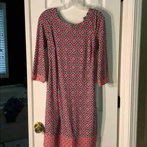 Geo print 3/4 sleeve dress